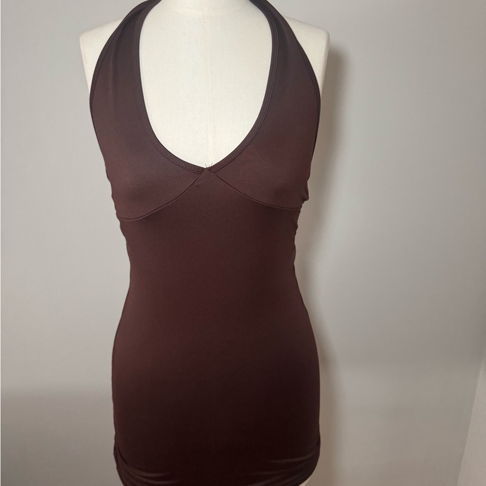 Brown Halter Dress